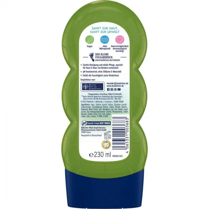 BUĞZ Bübchen Çocuk Şampuan&Duş Jeli 2 in 1 Pokemon Bulbasaur 230 ml