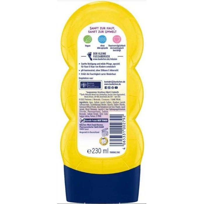 BUĞZ Bübchen Çocuk Şampuan&Duş Jeli 2 in 1 Pokemon Pikachu 230 ml