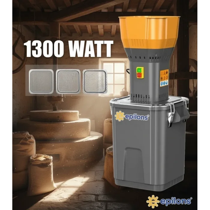 BUĞZ BUĞZ 55L 1300 w Profesyonel Tahıl Yem Öğütücü – 9 Paslanmaz Elek Hediyeli ( BUĞZ )