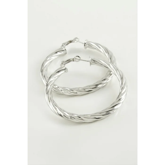  Burgulu Halka Küpe 4,5 cm