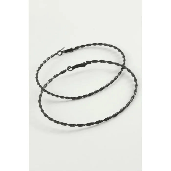 BUĞZ Burgulu Metal Halka Küpe 8-9-10 cm