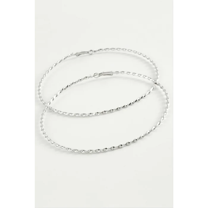 BUĞZ Burgulu Metal Halka Küpe 8-9-10 cm