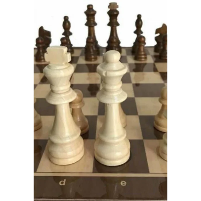 BUĞZ Büyük boy ceviz ahşap satranç takımı ve dama seti ahşap figürlü taşlarla - Hobi & Eğlence