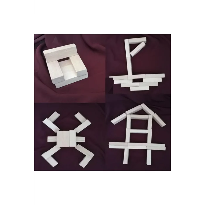  Büyük Boy Doğal Ahşap Denge Oyunu Kule Oyunu 54 Parça Ahşap Yapı Blokları Cenga