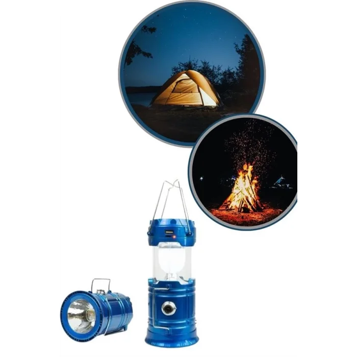 BUĞZ Büyük Boy Güneş Enerjili Kamp Feneri Işıldak Lamba USB Şarjlı