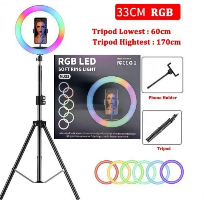 BUĞZ BX AKSESUAR MJ33 14 İNÇ RGB SELFİE IŞIĞI + 2.1 METRE TRİPOD SI04