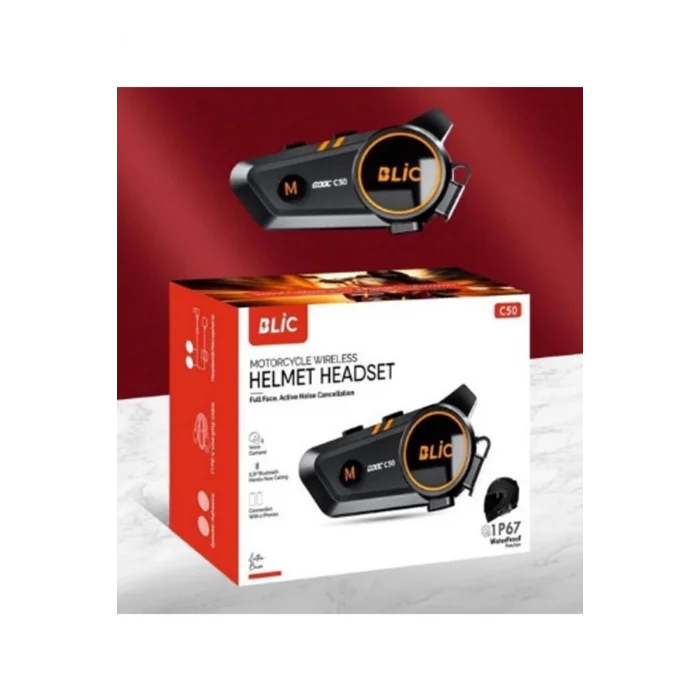 BUĞZ C50 Motosiklet Intercom Kask Kulaklık 1000 Mah Rgb Işıklı Bluetooth Kulaklık Ip67