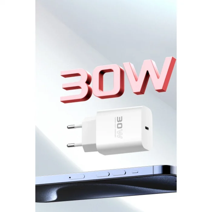 BUĞZ C87c 30w Type-c Çıkışlı Ekstra Dl51 1m Type-c To Type-c Kablolu Pd Şarj Cihazı - Beyaz