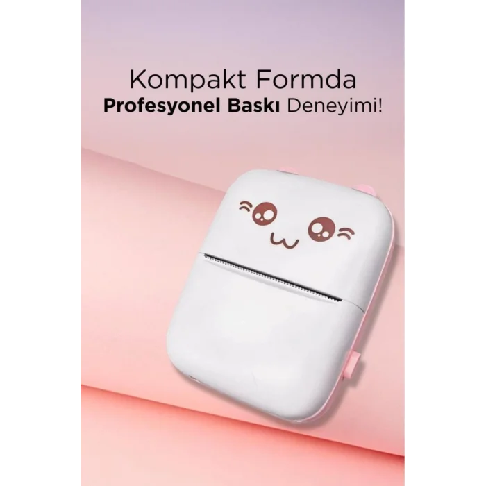 BUĞZ C9 Pembe Mini Yazıcı Taşınabilir Termal Yazıcı Kablosuz Bağlantı AP Kontrol Cep Yazıcısı ( BUĞZ )