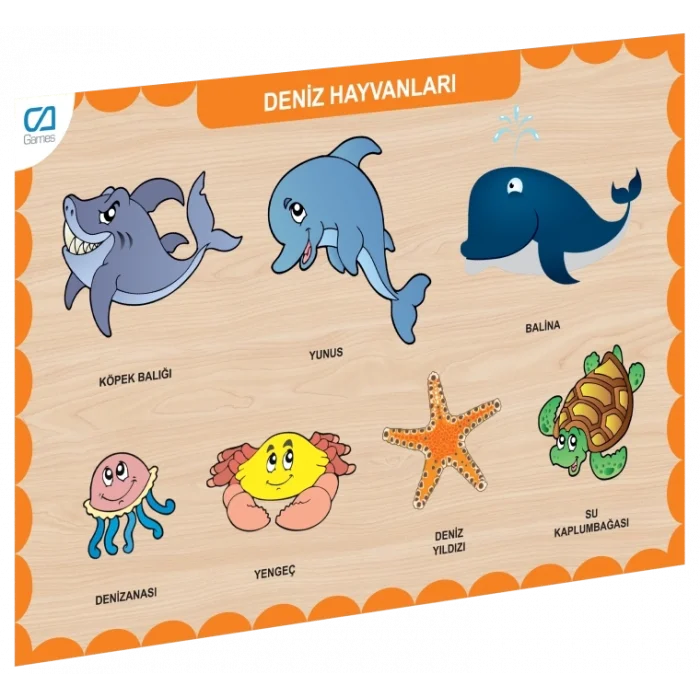  CAAHS-3212 CA GAMES AHŞAP DENİZ HAYVANLARI BUL-TAK