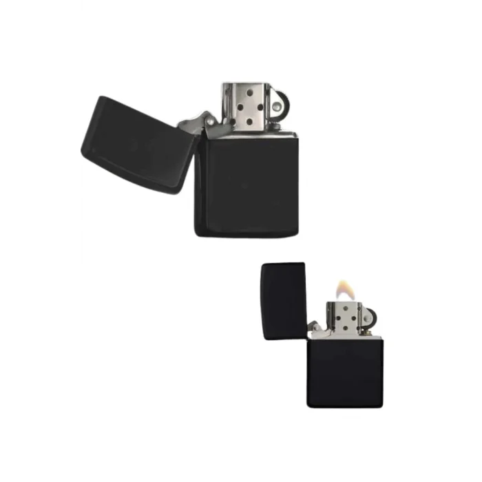  Çakmak Parlak Siyah Zippo Benzinli Çakmak Cep Boy Doldurulabilir