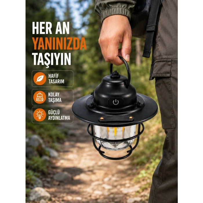 BUĞZ Çam Kozalağı Şekilli Retro Kamp Gece Lambası