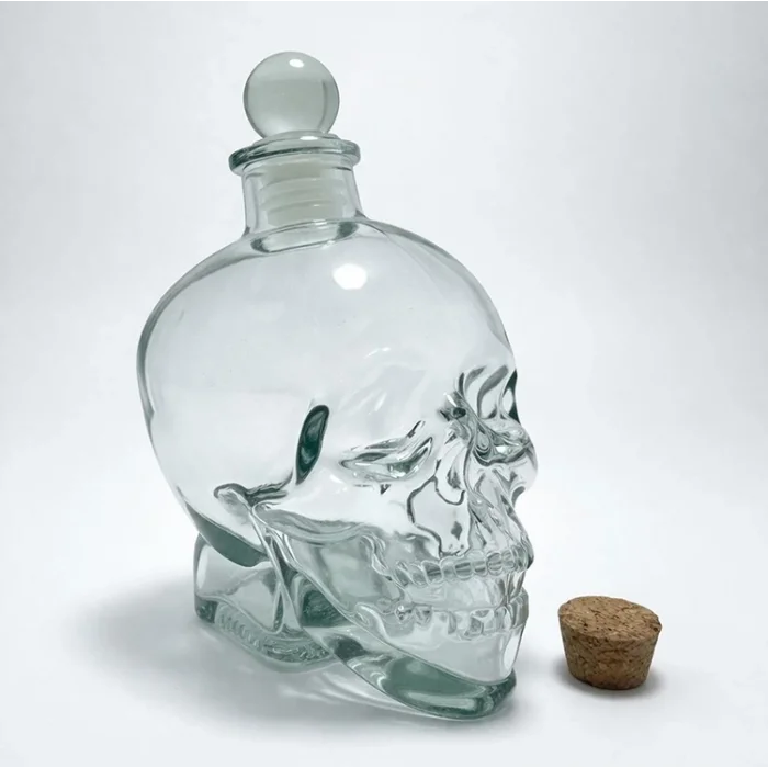 BUĞZ Cam Kurukafa İçki Şişesi 14 Cm Alk2155