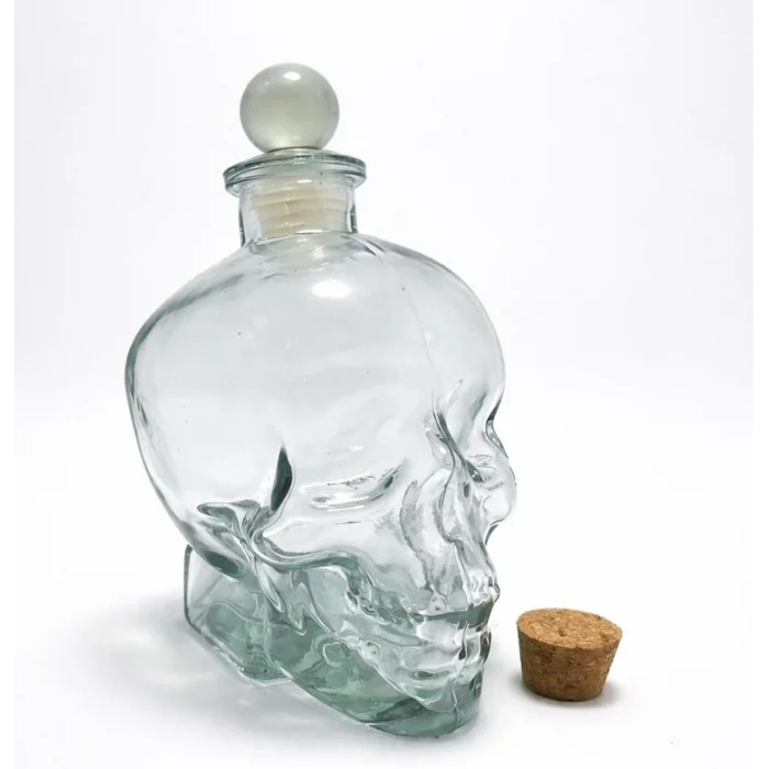 BUĞZ Cam Kurukafa İçki Şişesi 16 Cm Alk2154