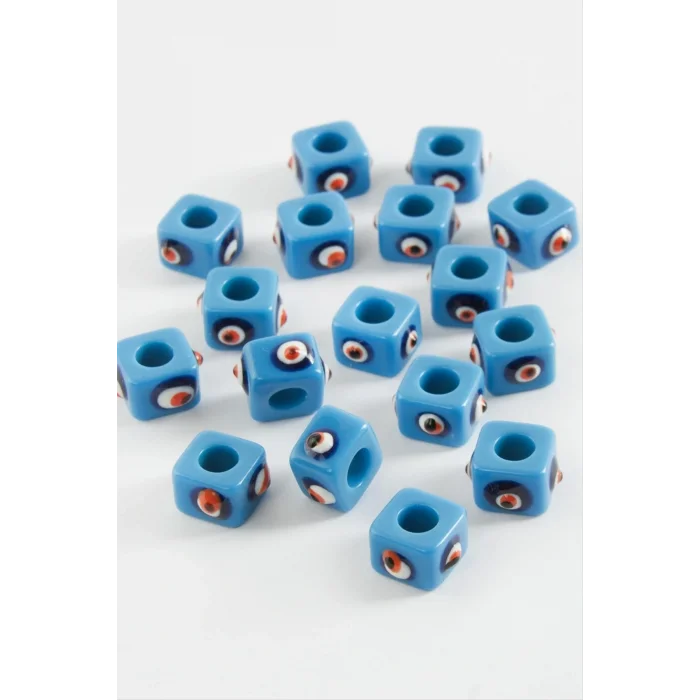 BUĞZ Cam Nazar Küp Boncuk 1 Adet