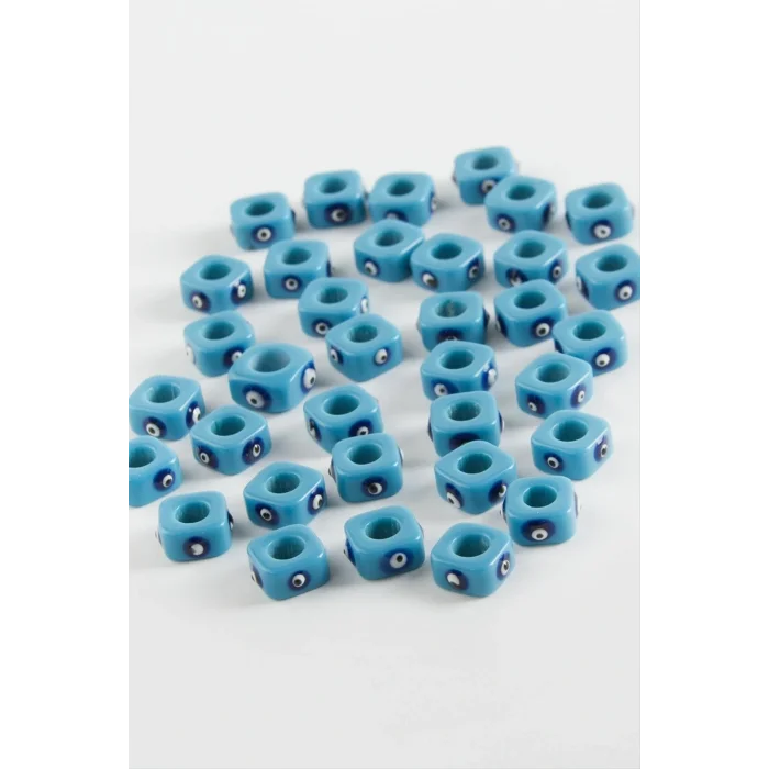 BUĞZ Cam Nazar Küp Boncuk 1 Adet