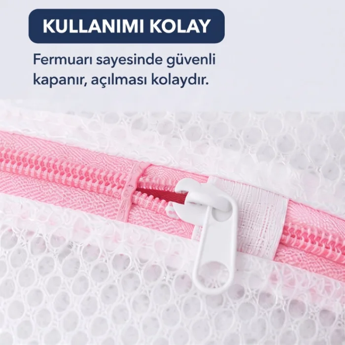 BUĞZ Çamaşır Yıkama Filesi - 40x50 cm - Fermuarlı - Tekrar Kullanılabilir
