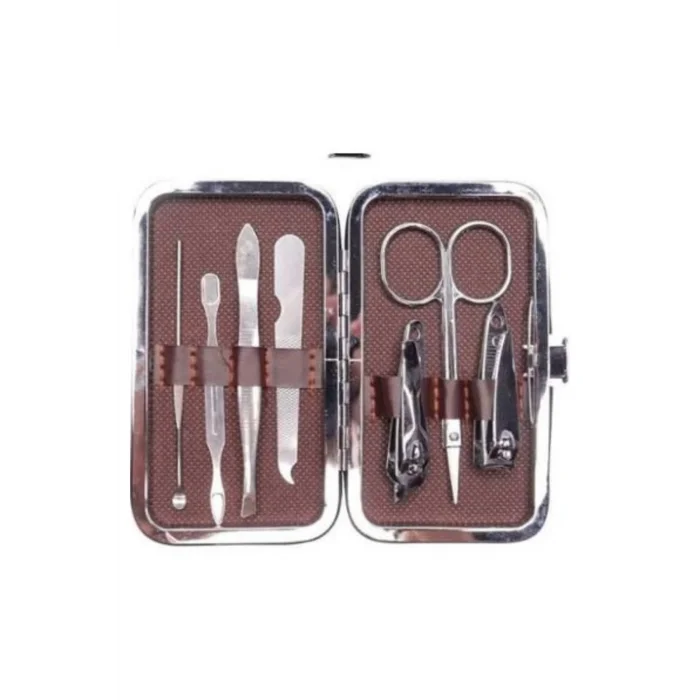 BUĞZ Çantalı 7 Parça Manikür Pedikür Seti Tırnak Makası Cımbız Törpü