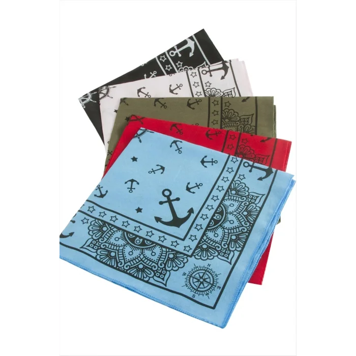 BUĞZ Çapa Desenli Keten Bandana 50*50