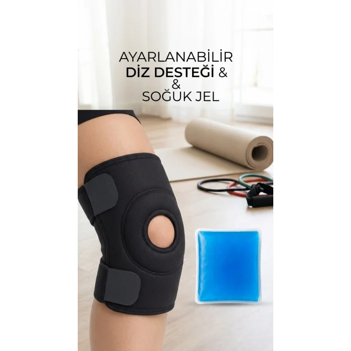 BUĞZ Çapraz Bağ Destekli Medical Diz Korsesi, Menisküs İçin Termojel Hediyeli Dizlik