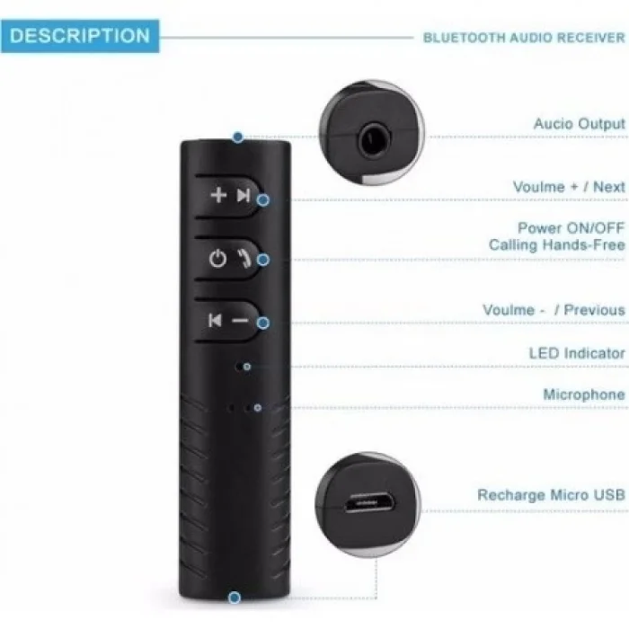  Car Bluetooth Music Driver Araç Aux Hands-free Mp3 Bağlantı Kiti