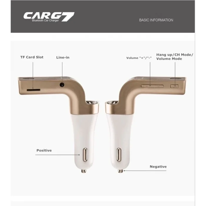 BUĞZ Carg7 Bluetooth Araç Fm Transmitter Usb Girişli