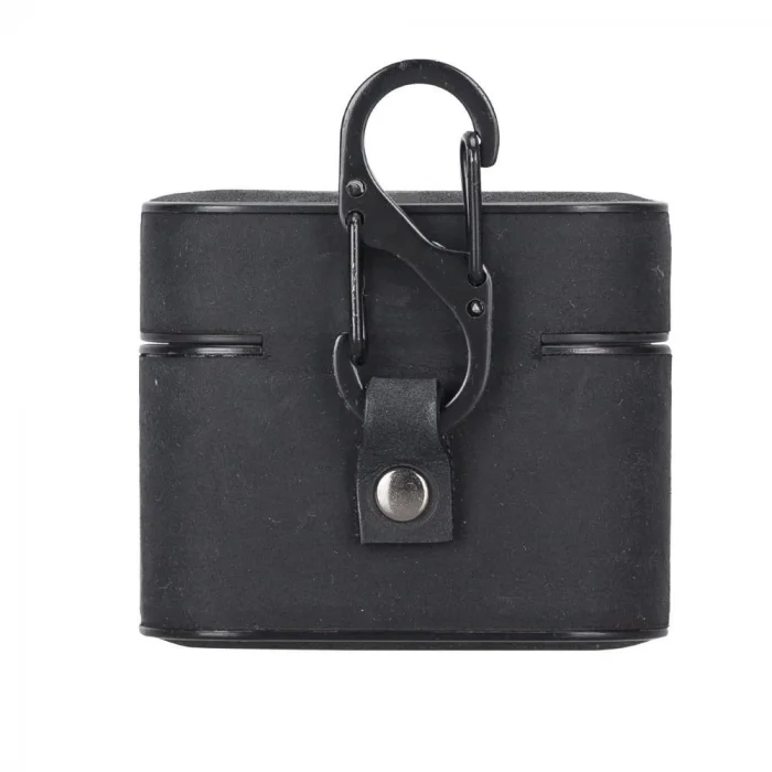  Casquet Apple AirPods 3.nesil Uyumlu Deri Kılıf G1 Siyah