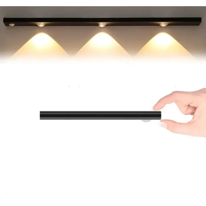 BUĞZ CATA CT 2464S  3W Şarjlı Led Sensörlü Dolap İçi Lamba 3 Renk Mod Siyah Kasa