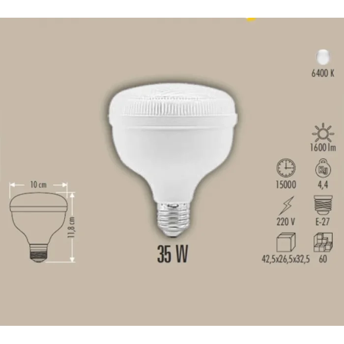BUĞZ CATA CT 4125 Kristal 25W Torch Led Ampul 6400K Beyaz Işık