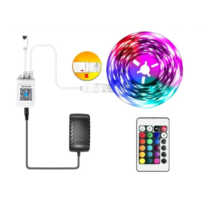 BUĞZ CATA CT 4557 Rgb Şerit Led Set 5 Mt Rgb Led 3 Renk+Trafo+ Kumanda