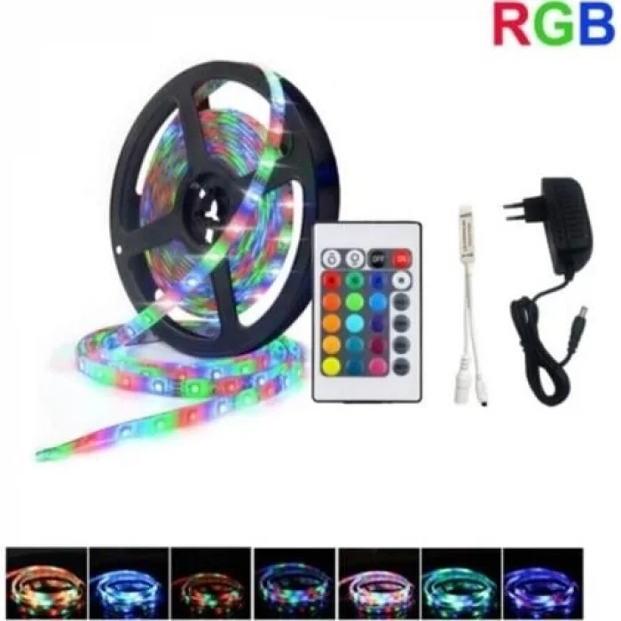 BUĞZ CATA CT 4557 Rgb Şerit Led Set 5 Mt Rgb Led 3 Renk+Trafo+ Kumanda