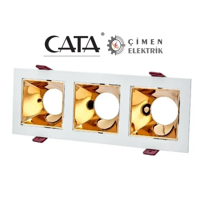 BUĞZ CATA CT 5088 3 Lü Beyaz Rose Spot Kasası