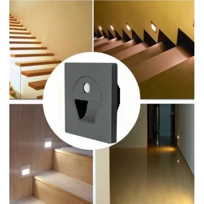  CATA CT 5170 1W Füme Kasa Sensörlü Koridor Aydınlatması 6400K Beyaz Işık