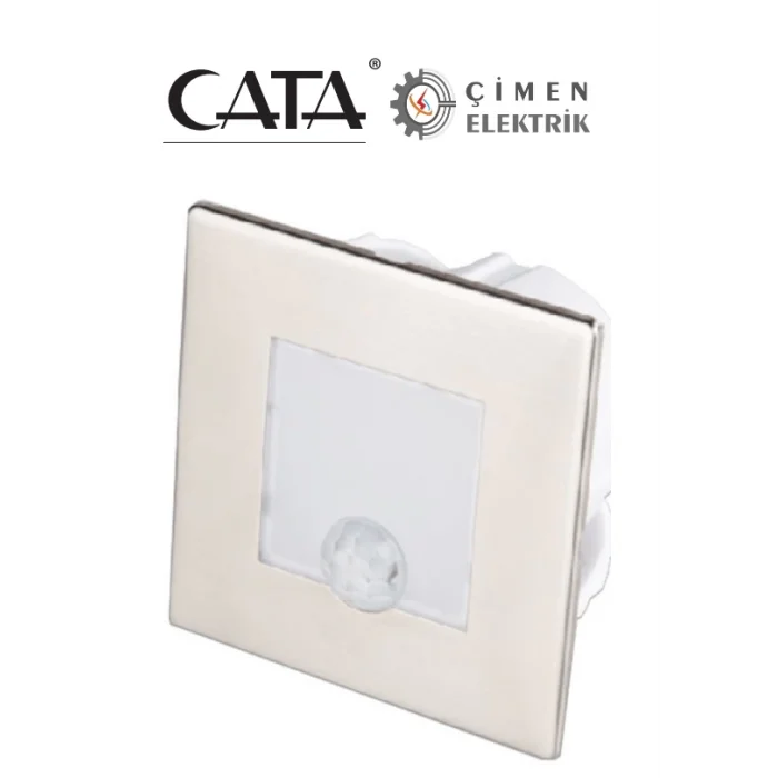 CATA CT 5183 1.5 W Radar Sensörlü Kare Koridor Aydınlatması 6400K Beyaz Işık