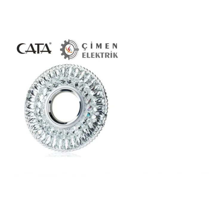 BUĞZ CATA CT 6583 Hanımeli Led Çerçeveli Günışığı Kristal Cam Spot Kasa - Priz ve Anahtar İçin Uyumlu Çerçeve