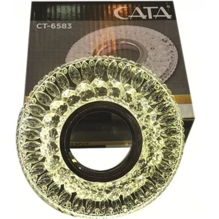 BUĞZ CATA CT 6583 Hanımeli Led Çerçeveli Günışığı Kristal Cam Spot Kasa - Priz ve Anahtar İçin Uyumlu Çerçeve