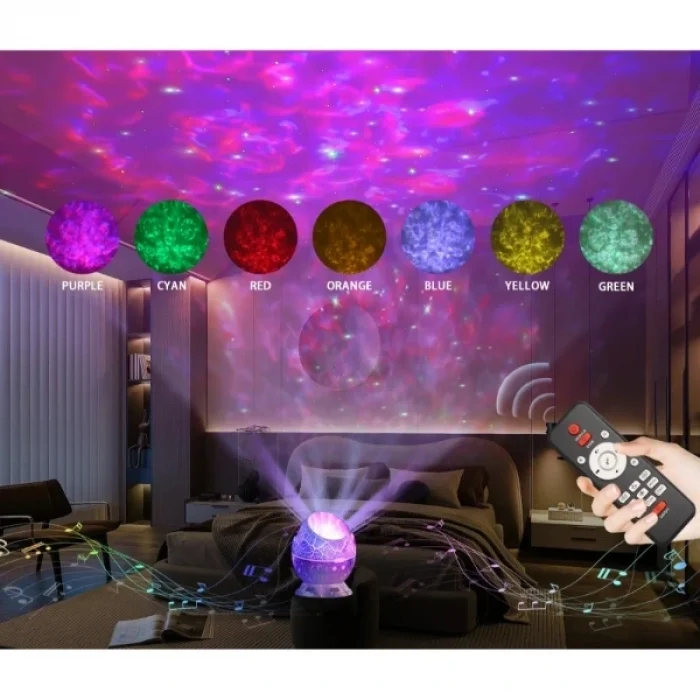 BUĞZ Çatlak Dinozor Yumurtası Tasarımlı Projektörlü Gece Lambası Bluetooth Özellikli