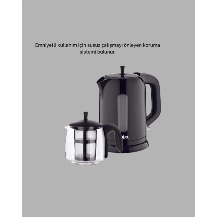 BUĞZ Çaycı Cam Demlikli 1800W Güçlü ve Sıcak Tutmalı Elektrikli Çay Makinesi