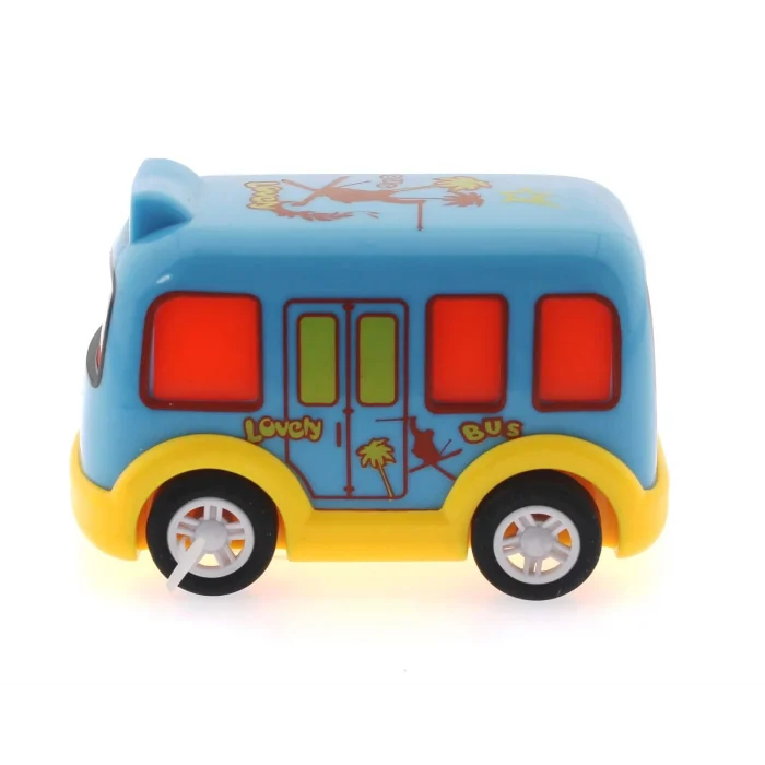  Çek Bırak Mini Sevimli Mavi Otobüs
