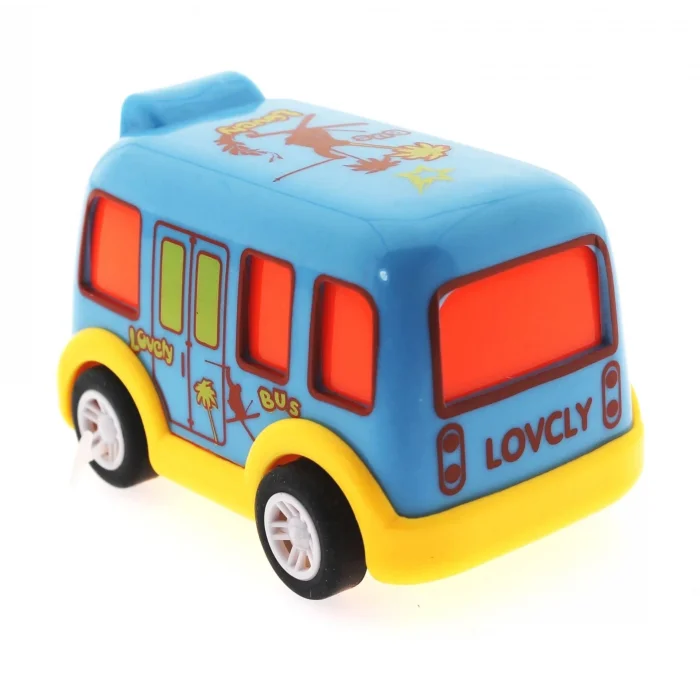  Çek Bırak Mini Sevimli Mavi Otobüs