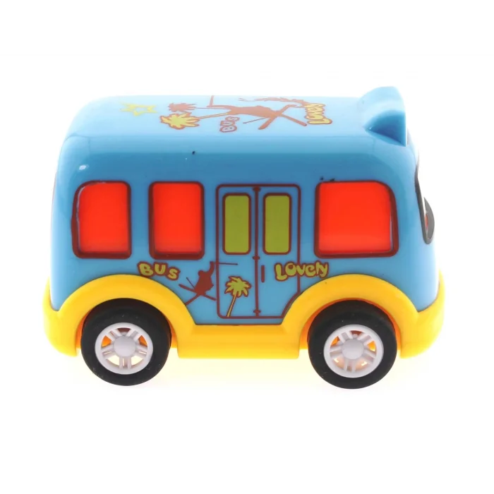  Çek Bırak Mini Sevimli Mavi Otobüs