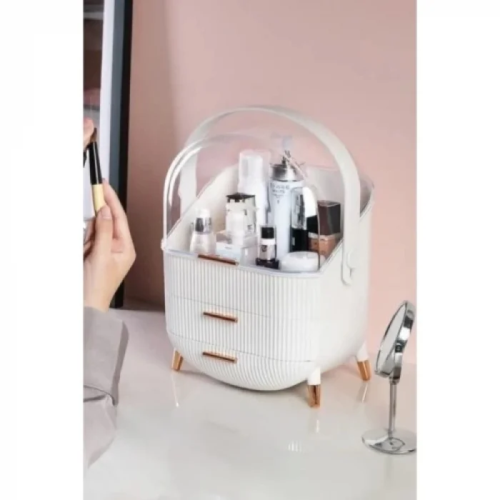  Çekmeceli Kozmetik Organizer Beyaz