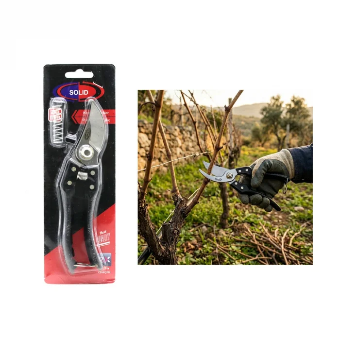 BUĞZ Çelik Bağ Makası - Geniş Ağızlı - Yedek Yaylı - 200 mm