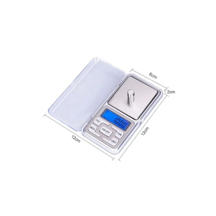 BUĞZ Çelik gövdeli gümüş renk dijital hassas cep terazi 0,1 gr 500 gr LCD ekranlı - 2 Yıl Garanti Süresi