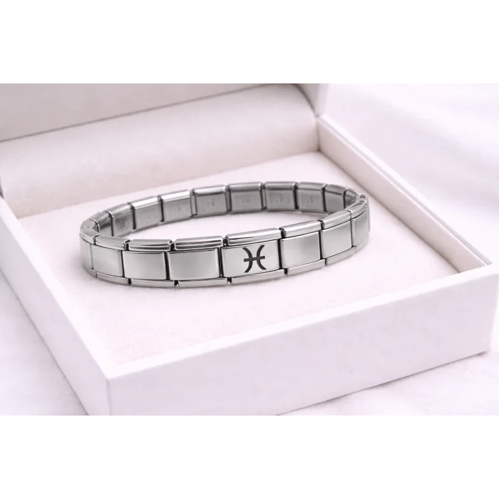 BUĞZ Çelik Nomination Bileklik Balık Burcu | Paslanmaz Çelik Burç Bilekliği | Zarif ve Anlamlı Tasarım