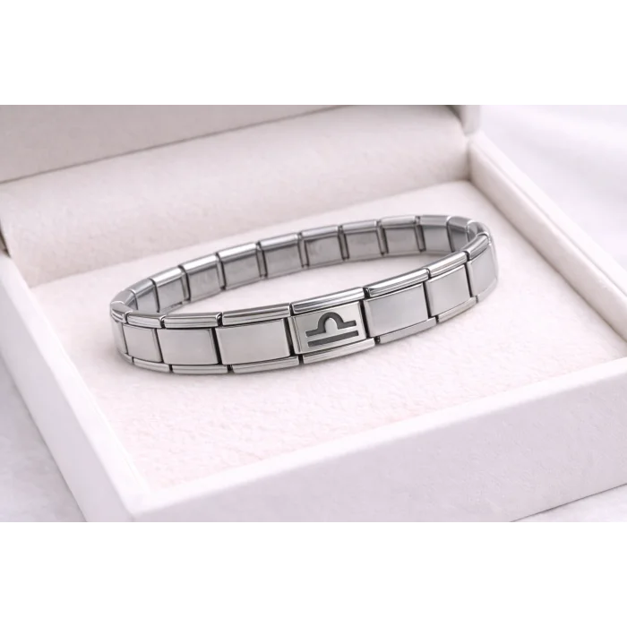 BUĞZ Çelik Nomination Bileklik Terazi Burcu | Paslanmaz Çelik Burç Charm Detaylı | Zarif ve Dengeli Tasarım