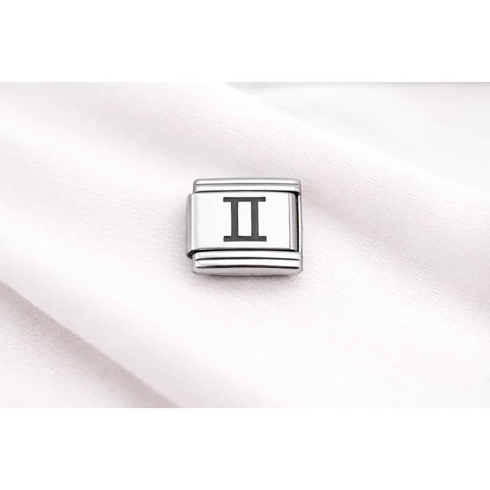 BUĞZ Çelik Nomination Charm İkizler Burcu | Paslanmaz Çelik Bileklik Charmı | Burç Temalı Şık Takı