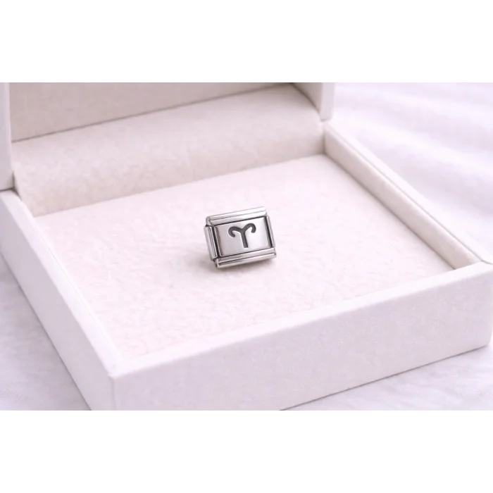 BUĞZ Çelik Nomination Charm Koç Burcu | Paslanmaz Çelik Bileklik Charmı | Burç Temalı Şık Takı