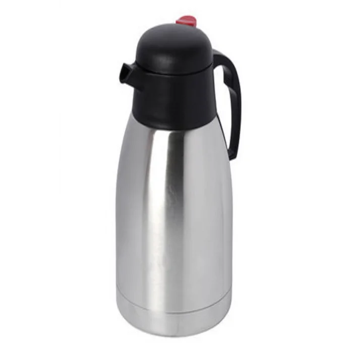 BUĞZ Çelik termos 2 litre gri renk 6 saat yalıtım süresi ile kamp ve mutfak kullanımı için