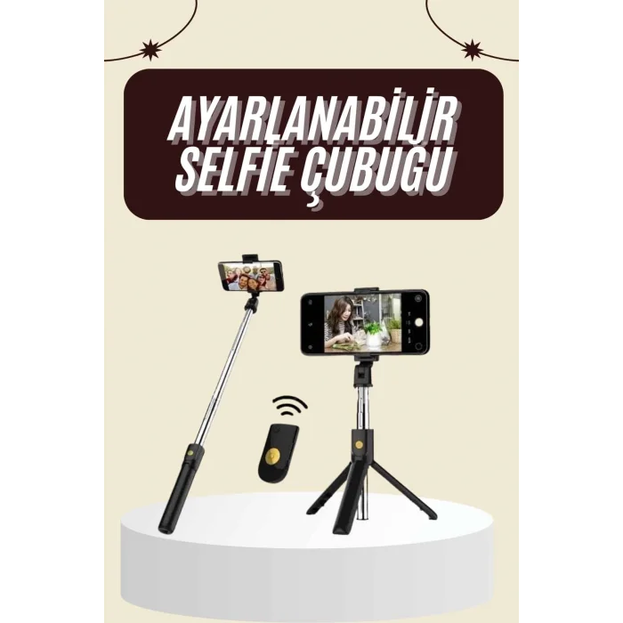 BUĞZ Cep Telefonu Tripod Standı Manyetik Selfie Sopa Bluetooth Uzaktan Kumandalı